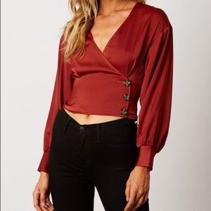 Cotton Candy la satin crop top